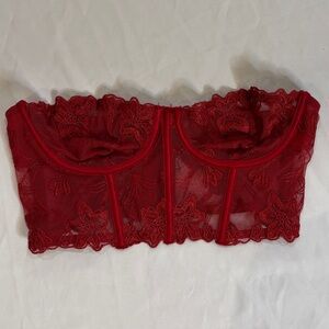 Vintage Red Lace Bustier